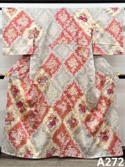 訪問着 銀通し 絞り加工 四季の花 正絹 X567 - メルカリ