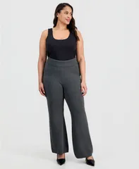 バースリー レディース ボトムス カジュアルパンツ プラスサイズ Bar III Trendy Plusize PullOn FlareLeg Pants City Grey グレー