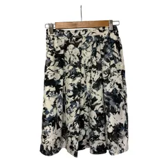  closet story クローゼットストーリー UNITED ARROWS メンズ・レディース スカート 花柄 総柄 ポリエステル M相当 ホワイト×ブラック×ブルー 6924-699-0099【B107】のサムネイル