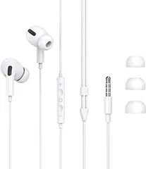 イヤホン 有線イヤホン 3.5mmジャック 音量調整 クリア通話 有線ヘッドセットマイク内蔵 通話対応 快適な装着感 人間工学 絡み防止 小型·軽量 遅延なし pc/Android/iPhone6/5s対応 (white インナー 1個)