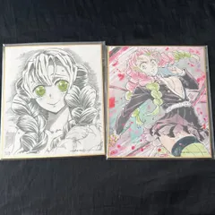 鬼滅の刃 放送開始一周年記念 複製ミニ色紙 甘露寺蜜璃　2点まとめ売り