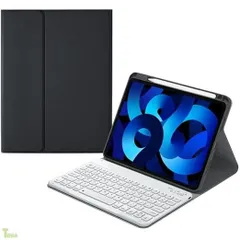 iPad Air 11インチ M4/M3/M2 2026/2025/2024用の キーボードケース iPadPro11 第4/3/2/1世代用の Bluetooth キーボード カバー Apple Pencil 充電対応 球状くぼみ カラーキーボード,黒+白