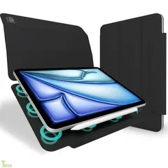 MS factory iPad Air 11インチ ケース M4 M3 M2 第5/4世代 用 マグネット吸着式 カバー Pro 11 2018 スリム 軽量 アイパッドエアー 10.9インチ 第5世代 第4世代 ブラック 黒 IPDA4-S-MAGC-BK