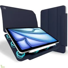 MS factory iPad Air 11インチ ケース M4 M3 M2 第5/4世代 用 マグネット吸着式 カバー Pro 11 2018 スリム 軽量 アイパッドエアー 10.9インチ 第5世代 第4世代 ミッドナイトブ IPDA4-S-MAGC-NV