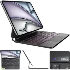 キーボードケース iPad Air 11インチ M2 2024、iPad Air 第5/4世代、iPad Pro 11インチ用ケース キーボード2022-2018年版 磁気接続 マルチジェスチャートラックパッド 7色バックライト ショートカットキー