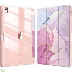 For iPad Air 11インチ ケース M4/M3/M2、2026/2025/2024 第8/7/6世代 iPad Air 5/4ケース 2022/2020 10.9インチ 第5/4世代【Trocent】タブレットケ オートスリープ機能(マーブルピンク)