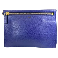 トムフォード クラッチバッグ セカンドバッグ バッグ ポーチ ロゴ レザー ブルー ゴールド金具 メンズ TOM FORD 上品 高級感 洗練 ビジネス フォーマル デイリー スタイリッシュのサムネイル
