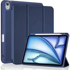 ネイビー ProCase iPad Air 11インチ ケース M4 2026 / M3 2025 / M2 2024 / iPad Air5 2022 / Air4 2020 10.9インチ 透明 クリアカバー ペン収納 耐衝撃 三つ折り スタンド スマー