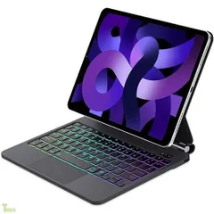 ブラック 【2025新型対応】マジックキーボード iPad Air 11インチ（M3 2025 M2 2024）iPad Air 第7世代/第6世代/第5世代/第4世代ケースキーボ ード タッチパネル搭載 マルチタッチ フローティングデザイン バックライト付き
