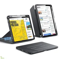 ブラック ESR iPad Air 11インチ ケース M4/M3/M2（2026/2025/2024）iPad Air 第5/4世代（2022/2020）対応 ペン収納 三つ折りスタンド 縦横対応 多角度調整 耐衝撃 全面保護 オートスリープ Pencil