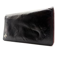 88. CHANELココマーク パテントレザー 長財布 レディース ブラウン系