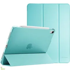 ProCase iPad Air 11インチ ケース M4 2026 / M3 2025 / M2 2024 / iPad Air 第5世代 2022 / 第4世代 2020 軽量 スタンド 三つ折り フォリオ保護ケース 半透明バックカバー Apple 水色