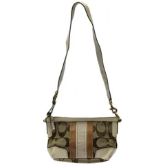 コーチ　シグネチャ　キャンバス　レザー　ベージュ　ハンドバッグ　Y-60