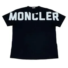 モンクレール　デカロゴ　プリントTシャツ　M ブラック　5S296