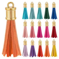 【新品】 PH PandaHall 15本 タッセルチャーム PUレザー キーホルダー イヤリング ピアス しおり アクセサリーパーツ 携帯ストラップパーツ DIY用品 装飾材料 長さ75mm 1