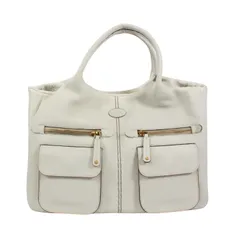TOD’S トッズ トートバッグ ハンドバッグ レザー アイボリー【中古】 レディース