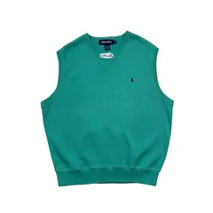 90s ポロゴルフ ラルフローレン Vネック コットン ニット ベスト L アメリカ製