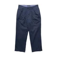 USA 古着 TOMMY HILFIGER トミーヒルフィガー コットン 2タック スラックス パンツ ネイビー W33 L34 紺色 CI0245のサムネイル