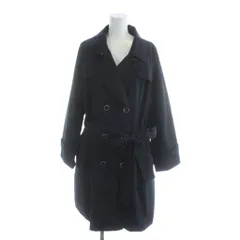 レリアン Leilian トレンチコート 13+ 黒 ブラック 長袖 ダブルブレスト ウエストベルト /AP ■ECE003