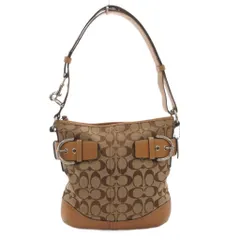 コーチ COACH ショルダーバッグ 肩掛け シグネチャー キャンバス レザー 茶 ブラウン 3574  /FF ■GY18