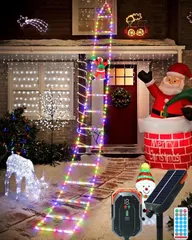 【新着商品】クリスマス 飾り クリスマス 装飾 3M 壁掛け 228球 ライト ライト ソーラー ソーラー ストリングライト USB充電可能 自動点灯/消灯 サンタクロース 13種類モード 梯子 タイマー機能 防水 リモコン付 屋外 室外/室内/庭対応 LED
