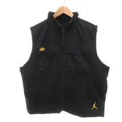ナイキ NIKE JORDAN JUMPMAN フリースベスト ジップアップ ロゴ刺繍 XL 黒 ブラック /YJ ■GY18