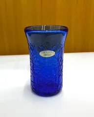 現品限り【沖縄ガラス】沖縄工芸村　手造りガラスのタンブラー（ブルー）＜送料込み＞