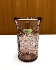 現品限り【沖縄ガラス】沖縄工芸村　手造りガラスのタンブラー（パープル）＜送料込み＞
