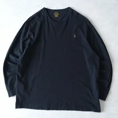 ■古着 POLO RALPH LAUREN ポロラルフローレン ロンT 長袖Tシャツ CLASSIC FIT ブラック 黒 XXL【L5865】