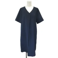 オフオン ofuon ワンピース 半袖 ロング Vネック 38 紺 ネイビー /XZ ■ECE003