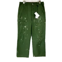 AURALEE オーラリー 国内正規 25AW WASHED BAGGY SATIN BLEACHED BAKER PANTS ウォッシュドバギーサテンブリーチドベイカーパンツ A25AP01BP 定価57200円 OLIVE GREEN オリーブグリーン 4のサムネイル