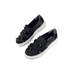 UNITED　ARROWS　ユナイテッドアローズ　9442　SATIN　BIJOU　SLIP-ON　サテン ビジュースリッポン　スニーカー　シューズ　サイズ36.5　ブラックのサムネイル