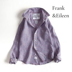 美品 フランク&アイリーン リネン100% Rose 半袖 スキッパーシャツ M