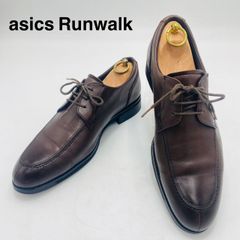 美品 アシックス ランウォーク ゴアテックス茶 本革 ストレートチップ