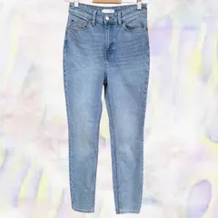 H&M　エイチアンドエム　ジーンズ　ブルー　レディース　デニム　Sサイズ　EUR34　スリム　タイト　ウォッシュ加工　ポケット