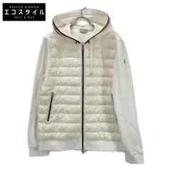 MONCLER モンクレール 18年製 MAGLIA CARDIGAN ﾎﾜｲﾄ 切り替えﾀﾞｳﾝｼﾞｬｹｯﾄ XL