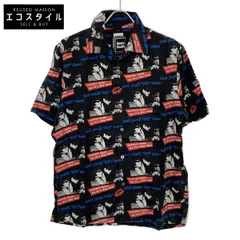 HYSTERIC GLAMOUR ヒステリックグラマー 02221AH06 ﾌﾞﾗｯｸ SONIC YOUTH GOO DEMOS柄 ｵｰﾌﾟﾝｶﾗｰｼｬﾂ M