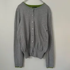 【美品】ポールスミスブラック L カシミア　綿　サマーカーディガン　薄手　グレー バンドカラー