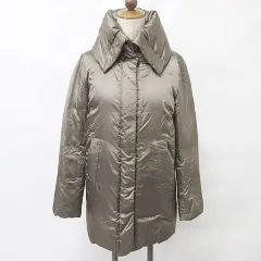 コムサイズム COMME CA ISM コート ダウンコート ビッグカラー ジップアップ 比翼 茶 ブラウン S