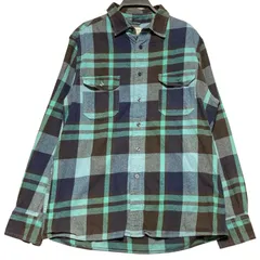 Mossimo Supply Co. モッシモ サプライ チェック柄 長袖 ネルシャツ メンズ L 古着 フランネルシャツ 100%コットン ATHLETIC FIT アスレチックフィット ネイビー ブルー ミントグリーン 【長袖シャツ】/ IA352のサムネイル