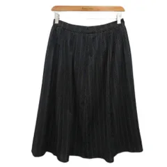 ジェイプレス J.PRESS フレアスカート ひざ丈 ドット柄 9 黒 ブラック 白 ホワイト