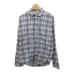 トミーヒルフィガー TOMMY HILFIGER シャツ 長袖 チェック 青 ブルー L ■YHS15