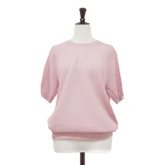 【新品】SLOANE スローン ニット ピンク サイズ:3(L) | 23春夏 7G天竺 和紙×ポリエステル半袖クルーネック / プルオーバー バルーンスリーブ 透け感 ミドルゲージ | 日本製 | トップス【レディース】