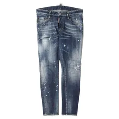 DSQUARED2 パンツ インディゴ サイズ:44 | 25SS ダメージリペア&ペイント加工 ストレッチ デニムパンツ(Medium Easy Wash Super Twinky Jeans) | ボトムス ジーンズ ジーパン【メンズ】【中古】