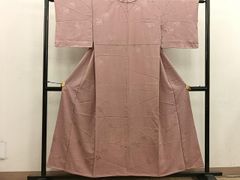 L～2Ｌサイズ　スワトウ刺繍の訪問着からの着物リメイクドレスです　着丈１１９cm L～2Lサイズ スワトウ刺繍の訪問着からの着物リメイクドレスです 着丈