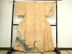 平和屋着物■訪問着　刺繍　枝梅文　暈し染め　金彩　正絹　逸品　DABD3274sf