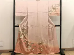 平和屋着物■訪問着　鼓花文　暈し染め　金彩　鈴乃屋扱い　正絹　逸品　BAAW6944mz