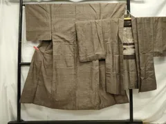 平和屋着物■男性　本場大島紬　アンサンブル　長羽織　横段文　風景文　正絹　逸品　DABE0022ya