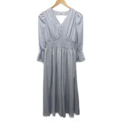 スナイデル SNIDEL 美品 22SS ワンピース ドレス ロング ドット 水玉 SFKB221300 青 ブルー F 約M 