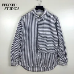FFIXXED STUDIOS 18ss archive stripes design L/S shirts M フィックスステュディオス ストライプ 切替 長袖シャツ デザインシャツ レア アーカイブのサムネイル